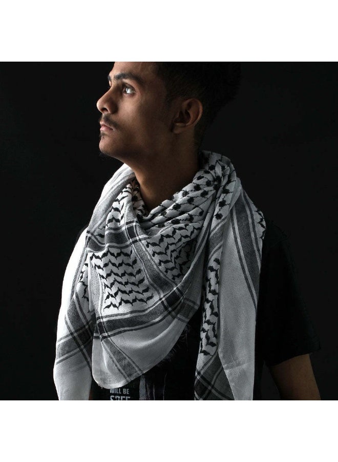 Men's Arafat rice knot tassel Arabic headscarf; women's Palestinian jacquard scarf with tassels; unisex scarf/headscarf. - Image 4